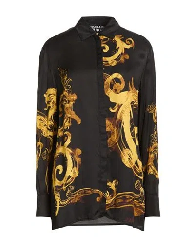 Versace Jeans Couture Woman Shirt Black Size 4 Viscose In Brown