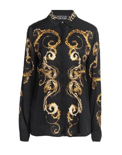 VERSACE JEANS COUTURE VERSACE JEANS COUTURE WOMAN SHIRT BLACK SIZE 6 VISCOSE
