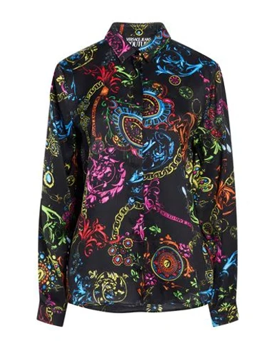 Versace Jeans Couture Woman Shirt Black Size 8 Viscose In Multi