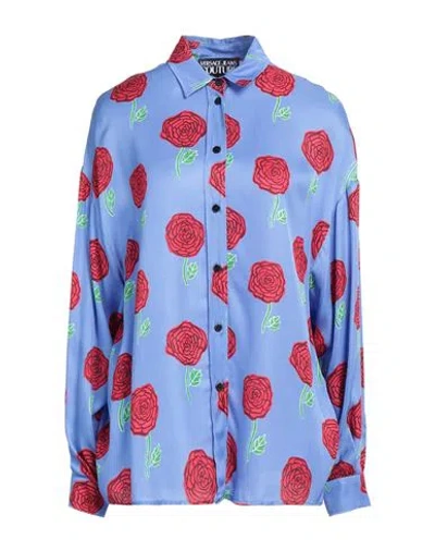 Versace Jeans Couture Woman Shirt Blue Size 10 Viscose