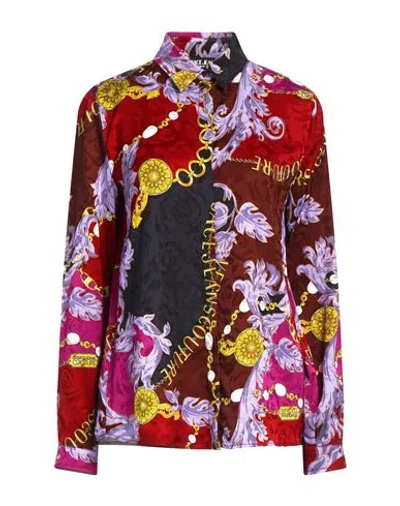 Versace Jeans Couture Woman Shirt Brick Size 4 Viscose In Red
