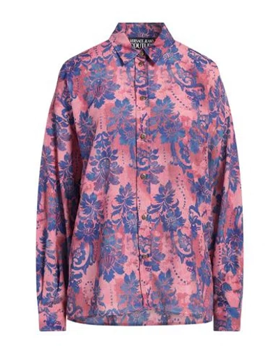 Versace Jeans Couture Woman Shirt Fuchsia Size 10 Polyester In Pink