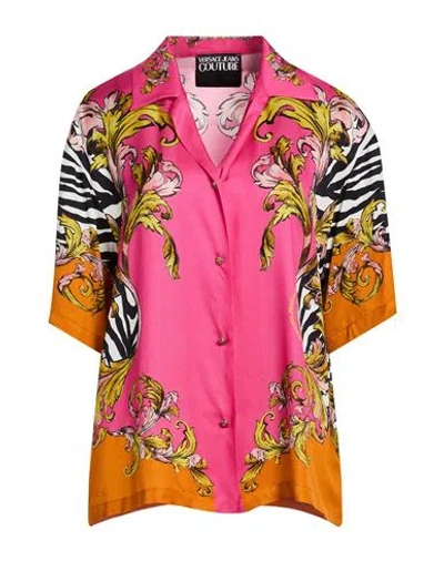 Versace Jeans Couture Woman Shirt Fuchsia Size 12 Viscose In Pink