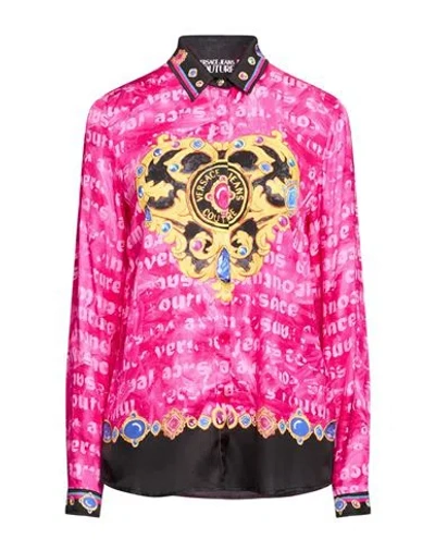 Versace Jeans Couture Woman Shirt Fuchsia Size 8 Viscose In Pink