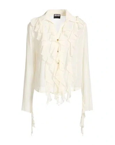 Versace Jeans Couture Woman Shirt Ivory Size 14 Polyester In White