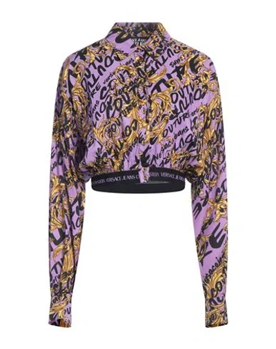 Versace Jeans Couture Woman Shirt Light Purple Size 10 Viscose