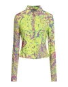 Versace Jeans Couture Woman Shirt Lime Green Size 8 Viscose, Elastane In Green