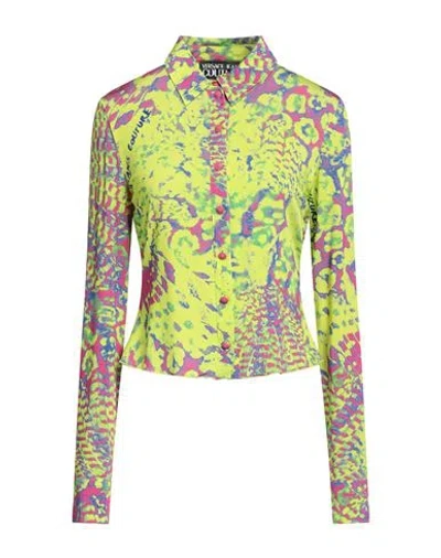 Versace Jeans Couture Woman Shirt Lime Green Size 8 Viscose, Elastane