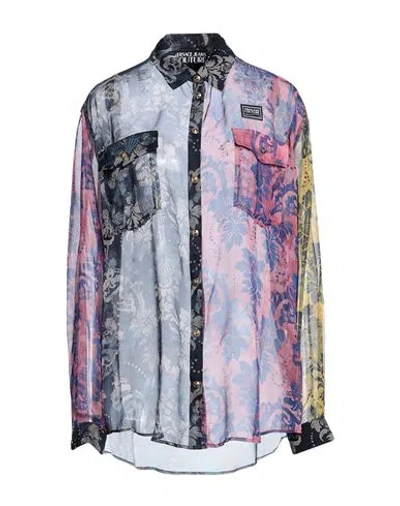 Versace Jeans Couture Woman Shirt Navy Blue Size 6 Polyester