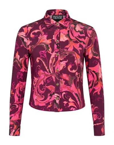 Versace Jeans Couture Woman Shirt Plum Size 0 Viscose, Elastane In Multi
