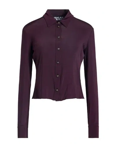 Versace Jeans Couture Woman Shirt Plum Size 10 Viscose, Elastane In Purple