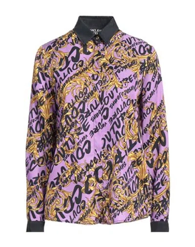 Versace Jeans Couture Woman Shirt Purple Size 10 Viscose