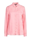 Versace Jeans Couture Woman Shirt Salmon Pink Size 10 Acetate, Viscose In Salmon Pink