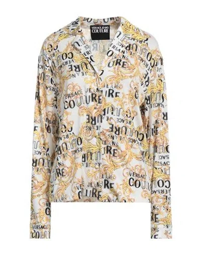 Versace Jeans Couture Woman Shirt White Size 4 Polyester, Elastane