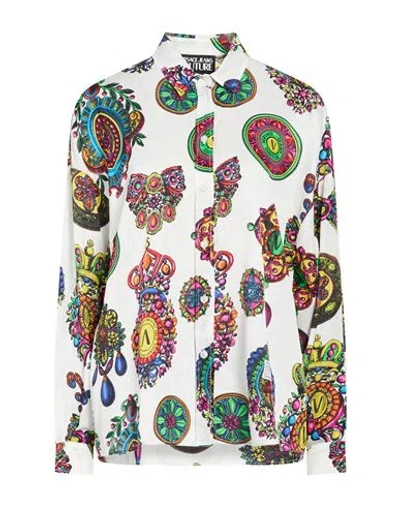 Versace Jeans Couture Woman Shirt White Size 8 Viscose In Multi