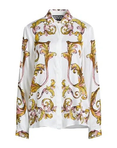 Versace Jeans Couture Woman Shirt White Size S Viscose In Multi