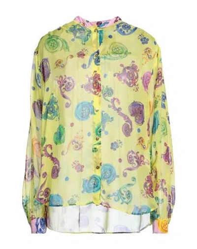 Versace Jeans Couture Woman Shirt Yellow Size 4 Viscose