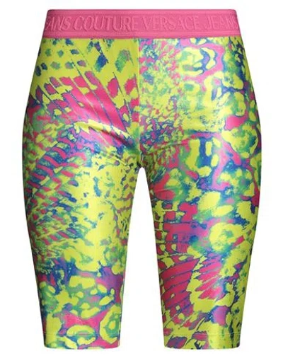 Versace Jeans Couture Woman Shorts & Bermuda Shorts Lime Green Size 8 Polyester, Elastane