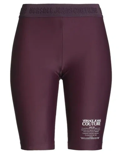 Versace Jeans Couture Woman Shorts & Bermuda Shorts Plum Size 14 Polyamide, Elastane In Animal Print