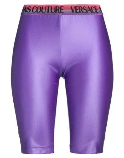 Versace Jeans Couture Woman Shorts & Bermuda Shorts Purple Size 2 Polyamide, Elastane