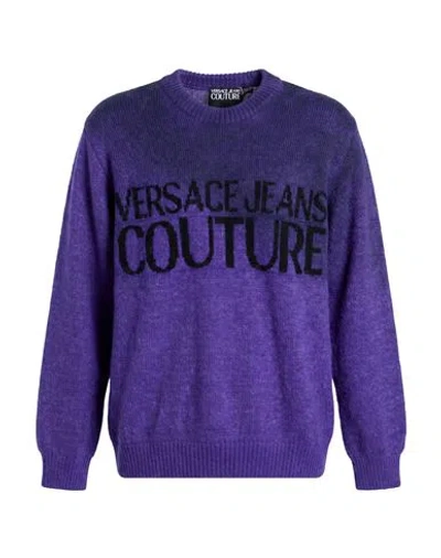 Versace Jeans Couture Woman Sweater Blue Size Xxl Acetate, Polyamide, Alpaca Wool In Purple