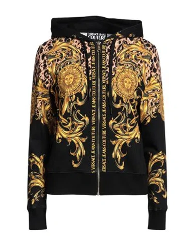 Versace Jeans Couture Woman Sweatshirt Black Size 8 Cotton, Polyester, Polyamide, Elastane