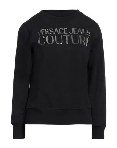 Versace Jeans Couture Woman Sweatshirt Black Size M Cotton, Elastane