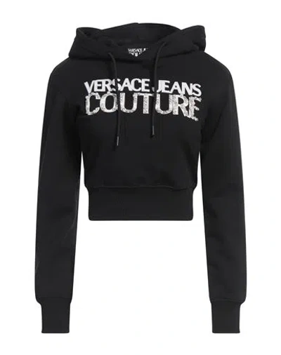 Versace Jeans Couture Woman Sweatshirt Black Size L Cotton, Elastane