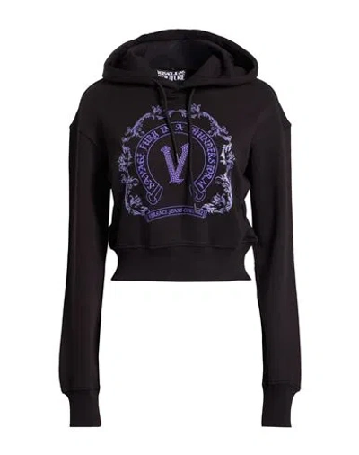 Versace Jeans Couture Woman Sweatshirt Black Size L Cotton, Elastane