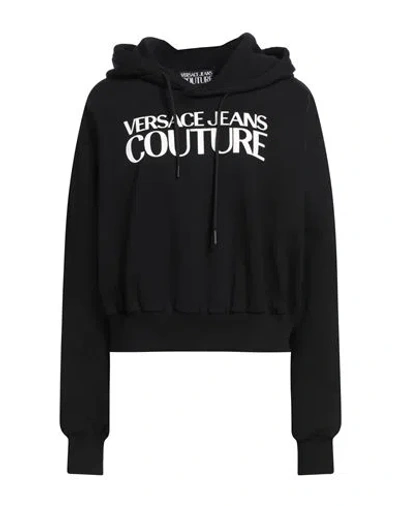 Versace Jeans Couture Woman Sweatshirt Black Size L Cotton, Elastane