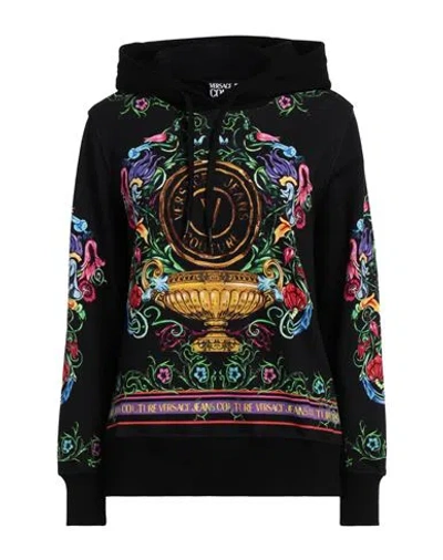 Versace Jeans Couture Woman Sweatshirt Black Size S Cotton, Elastane