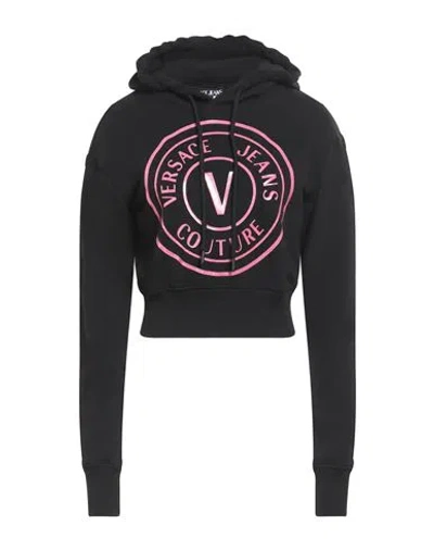 Versace Jeans Couture Woman Sweatshirt Black Size M Cotton, Elastane