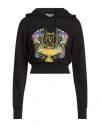 Versace Jeans Couture Woman Sweatshirt Black Size M Cotton, Elastane In Black