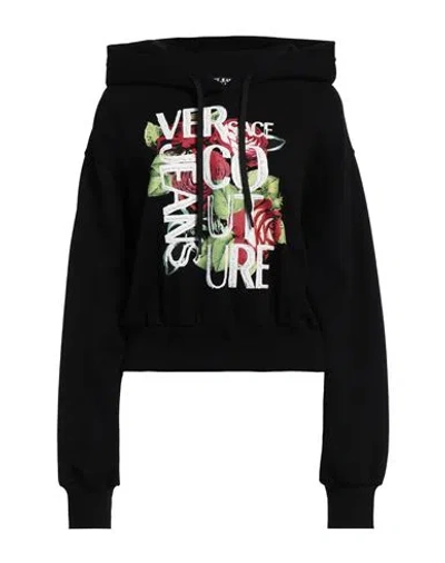 Versace Jeans Couture Woman Sweatshirt Black Size Xxs Cotton, Elastane