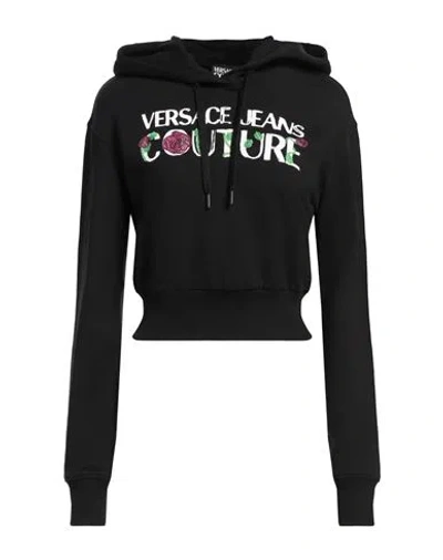 Versace Jeans Couture Black Roses Hoodie In E899 Black