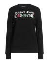 Versace Jeans Couture Cropped Fit Sweatshirt With Bold Logo Detail In Black