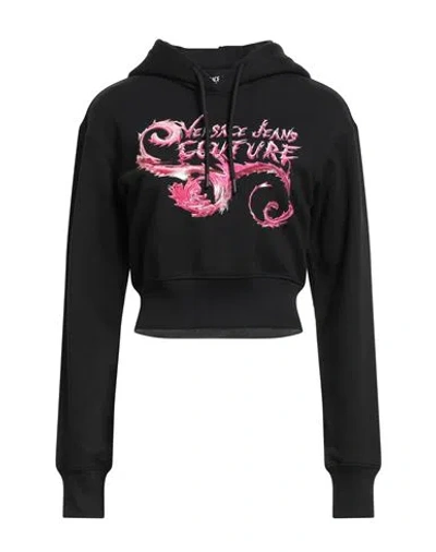 Versace Jeans Couture Woman Sweatshirt Black Size S Cotton, Elastane