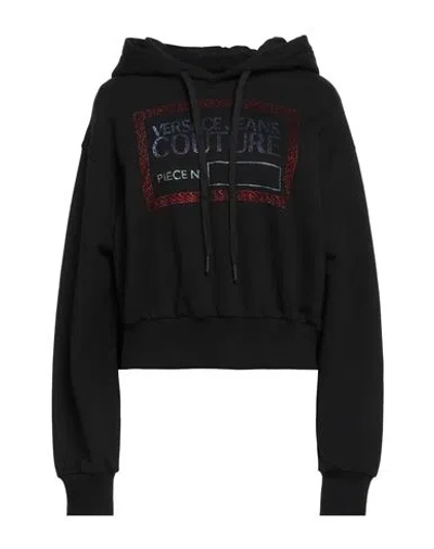 Versace Jeans Couture Woman Sweatshirt Black Size S Cotton, Elastane