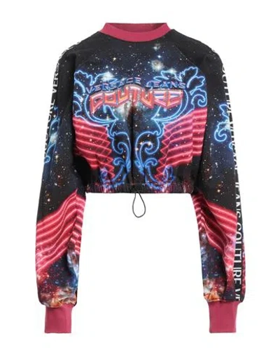 Versace Jeans Couture Woman Sweatshirt Black Size S Cotton, Elastane