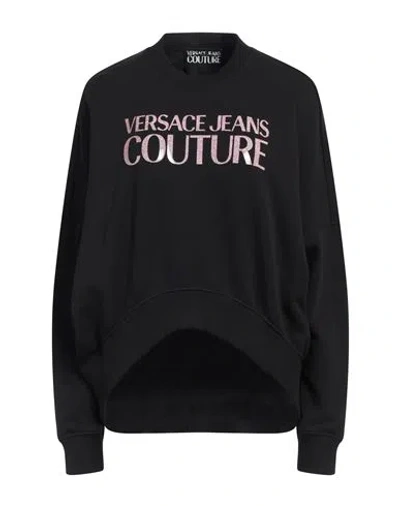 Versace Jeans Couture Woman Sweatshirt Black Size S Cotton, Elastane