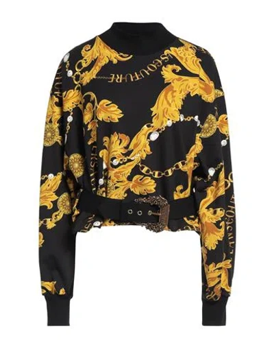 Versace Jeans Couture Woman Sweatshirt Black Size Xs Cotton, Elastane