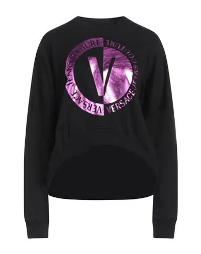 Versace Jeans Couture Woman Sweatshirt Black Size Xl Cotton, Elastane
