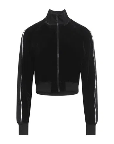 Versace Jeans Couture Woman Sweatshirt Black Size L Viscose, Polyamide, Elastane, Cotton