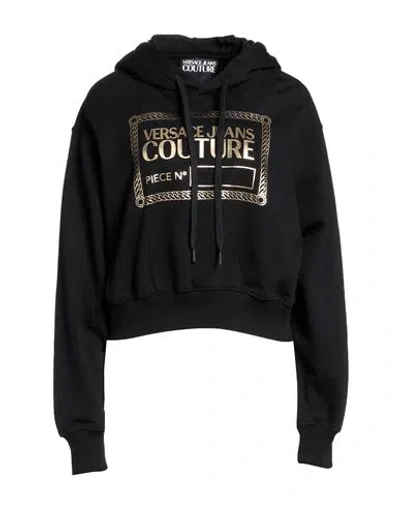 Versace Jeans Couture Woman Sweatshirt Black Size Xs Cotton, Elastane