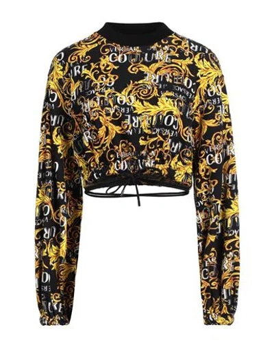 Versace Jeans Couture Woman Sweatshirt Black Size M Cotton, Elastane