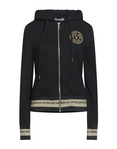 Versace Jeans Couture Woman Sweatshirt Black Size Xs Cotton, Polyamide, Polyester, Elastane