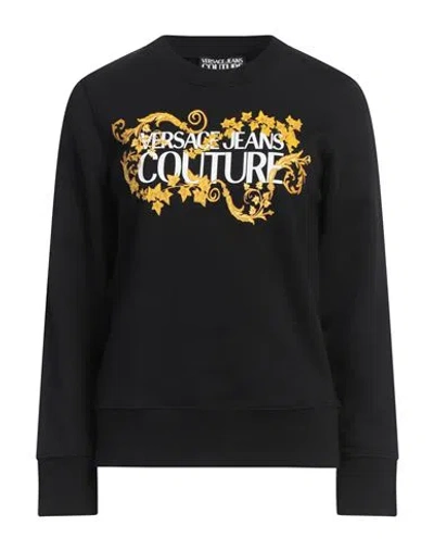 Versace Jeans Couture Woman Sweatshirt Black Size Xxs Cotton, Elastane