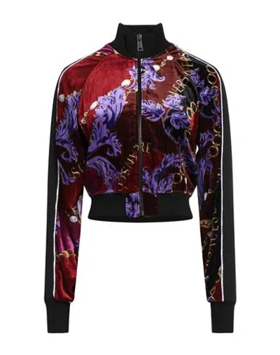 Versace Jeans Couture Woman Sweatshirt Chocolate Brown Size S Polyester, Elastane, Cotton