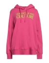 Versace Jeans Couture Woman Sweatshirt Fuchsia Size L Cotton, Elastane In Pink