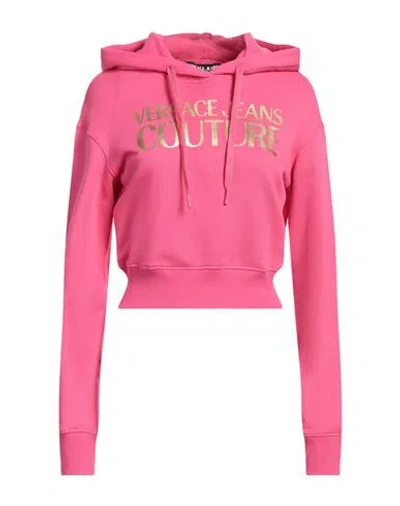 Versace Jeans Couture Woman Sweatshirt Fuchsia Size L Cotton, Elastane In Pink